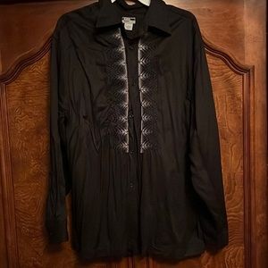 Black Guess Jean Dress Shirt Large